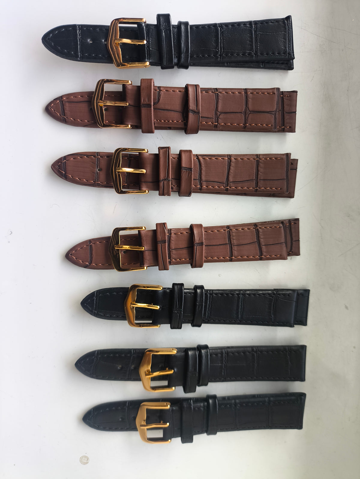 Men's Watch Strap 20 Pack Replacement Band 20mm Black brown Leather Style